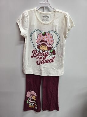 Girls' Strawberry Shortcake Cream & Maroon 'Berry Sweet' Set